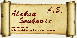 Aleksa Sanković vizit kartica